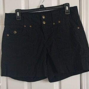Westport Black Chino Shorts With Gold Buttons